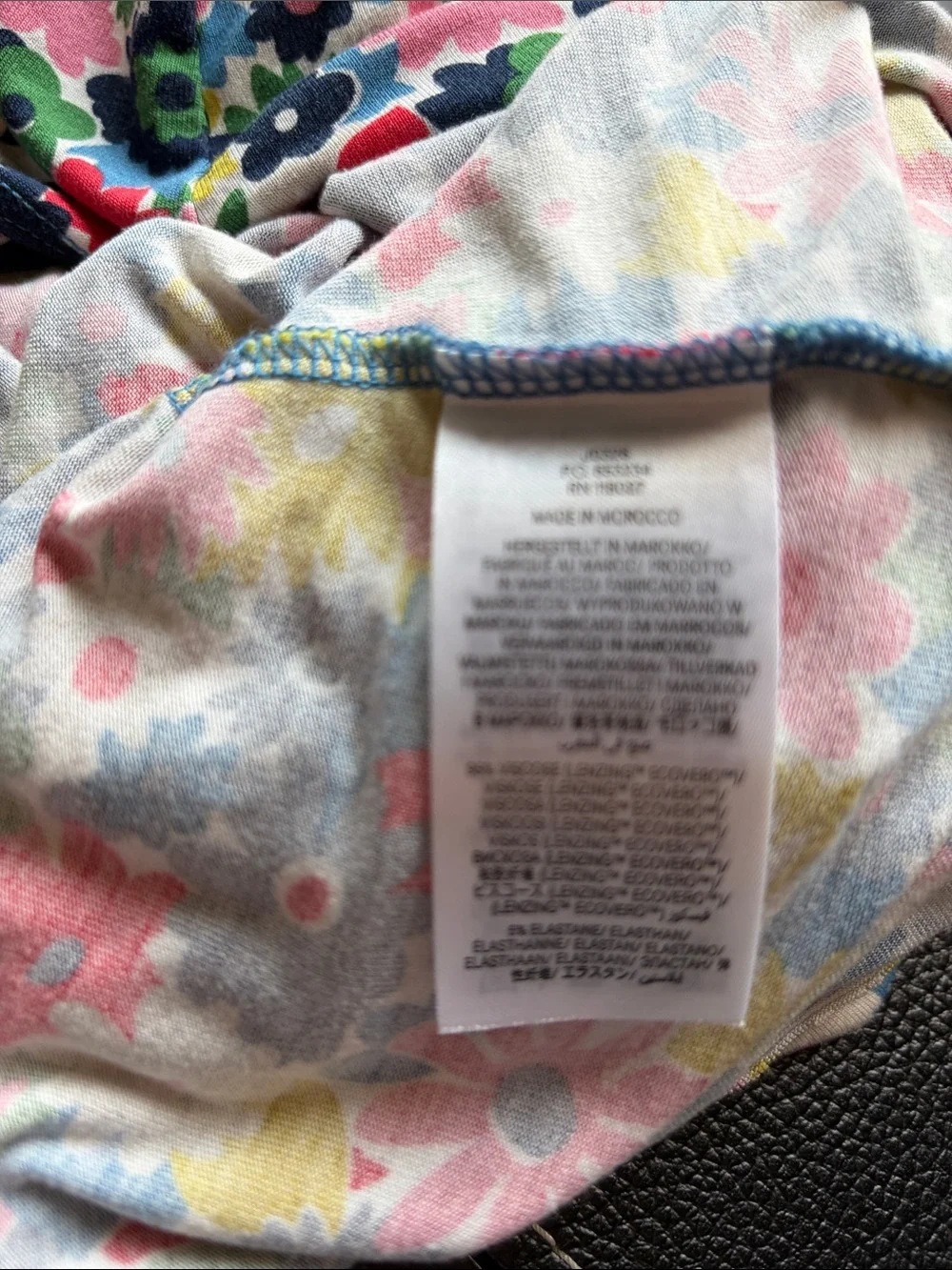Boden Amelie Paintbox Ditsy Floral Jersey Dress Waistline ruching pockets Sz 6 - Picture 13 of 16